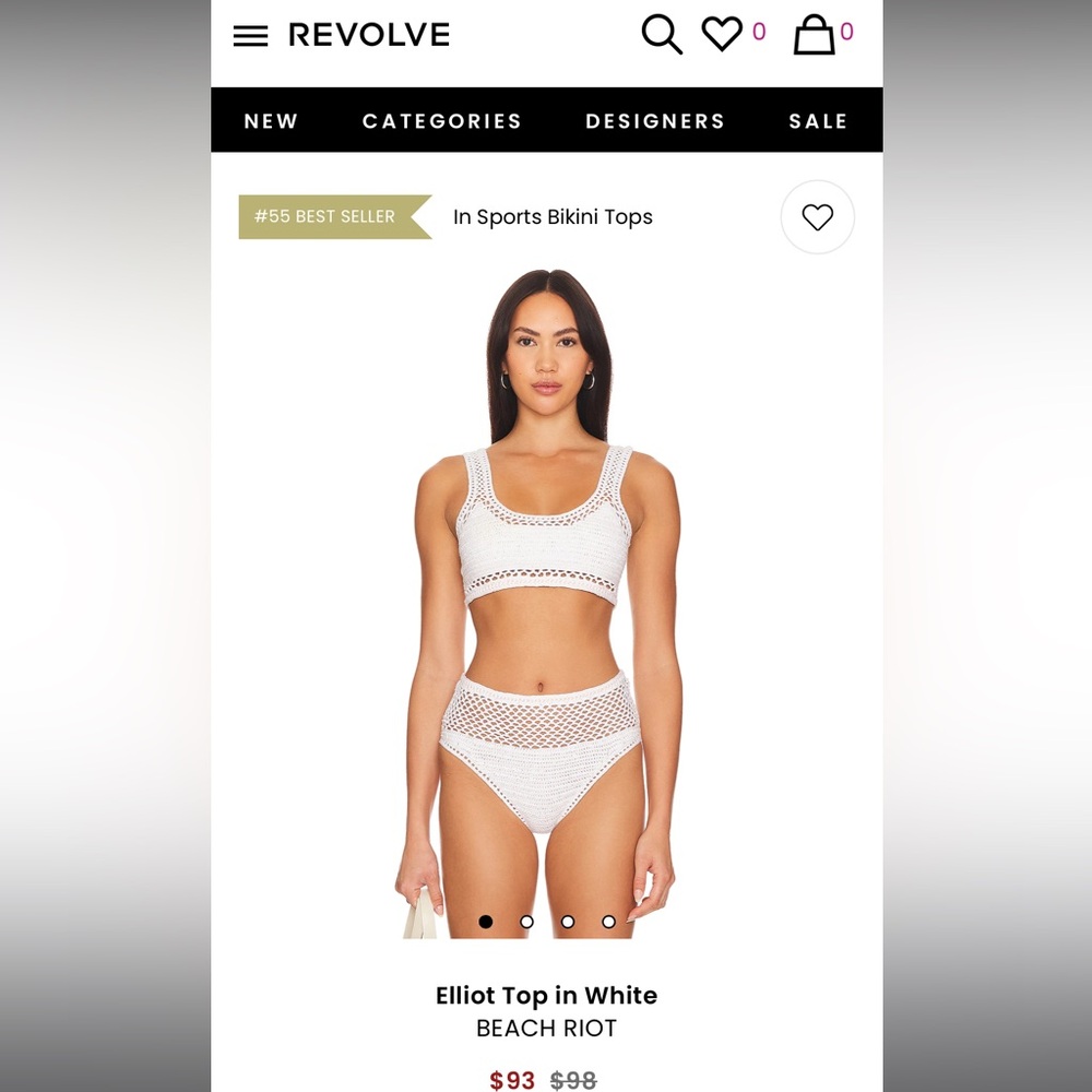 Beach Riot Bikini bottom , white crochet
